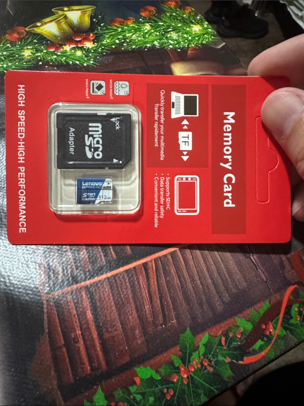 Lenovo Blue MicroSD Card with Black SD Adapter - 8GB